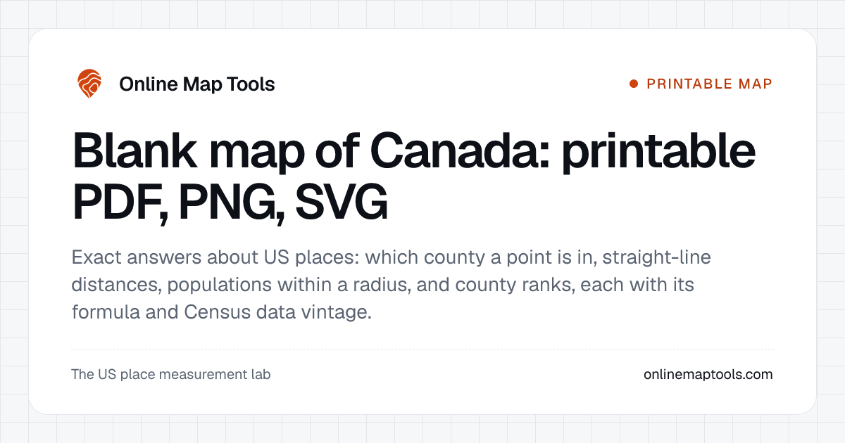 Blank map of Canada: printable PDF, PNG, SVG