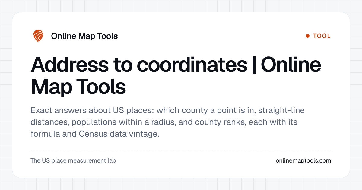 Address to coordinates | Online Map Tools